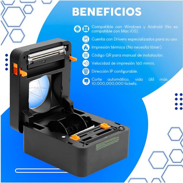 Impresora Térmica de Etiquetas 4x6 Bluetooth  Rápida, Compacta y Sin Tinta