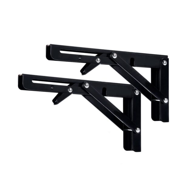 Kit de 2 Soportes Ménsula Brazo Abatible Plegable Negro Resistencia y Practicidad en tu Espacio