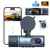 Dash Cam Camara 4K 3 Canales GPS + WiFi 5GHz Evidencia Total y Seguridad en Carretera
