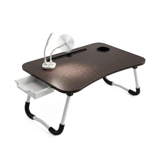 Mesa Plegable Laptop de hasta 17” con USB  Lámpara y Ventilador Trabaja Cómodo