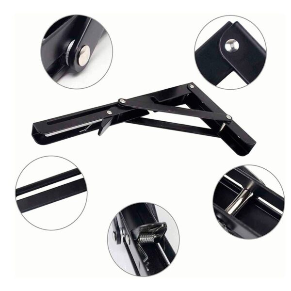 Kit de 2 Soportes Ménsula Brazo Abatible Plegable Negro Resistencia y Practicidad en tu Espacio