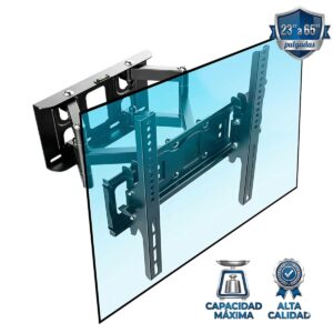 Soporte TV 23-65 Pulgadas Brazo Doble Acero Reforzado Instalación Segura y Ángulo Perfecto