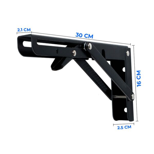Kit de 2 Soportes Ménsula Brazo Abatible Plegable Negro Resistencia y Practicidad en tu Espacio
