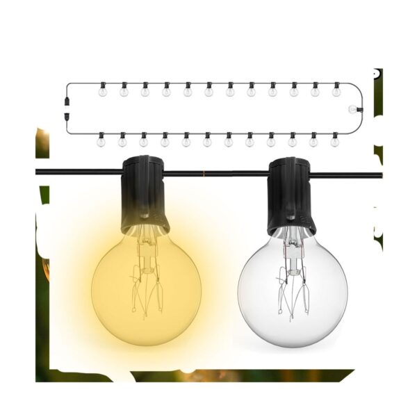 Guirnalda de Luces 7.5m 25 Focos G40 Impermeable Ambiente Cálido y Decoración Perfecta