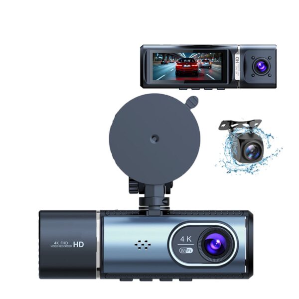 Dash Cam Camara 4K 3 Canales GPS + WiFi 5GHz Evidencia Total y Seguridad en Carretera