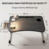 Mesa Plegable Laptop de hasta 17” con USB  Lámpara y Ventilador Trabaja Cómodo