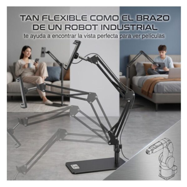 Soporte de Suelo Ajustable 360° para Tablet y Celular 135 cm Comodidad Total en Uso Diario