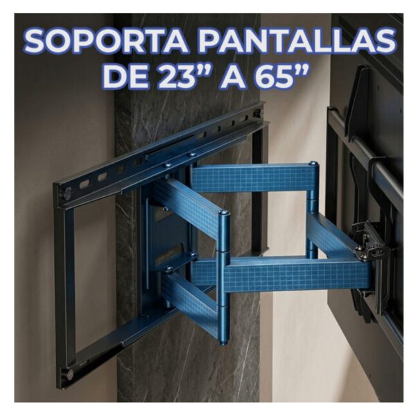 Soporte TV 23-65 Pulgadas Brazo Doble Acero Reforzado Instalación Segura y Ángulo Perfecto
