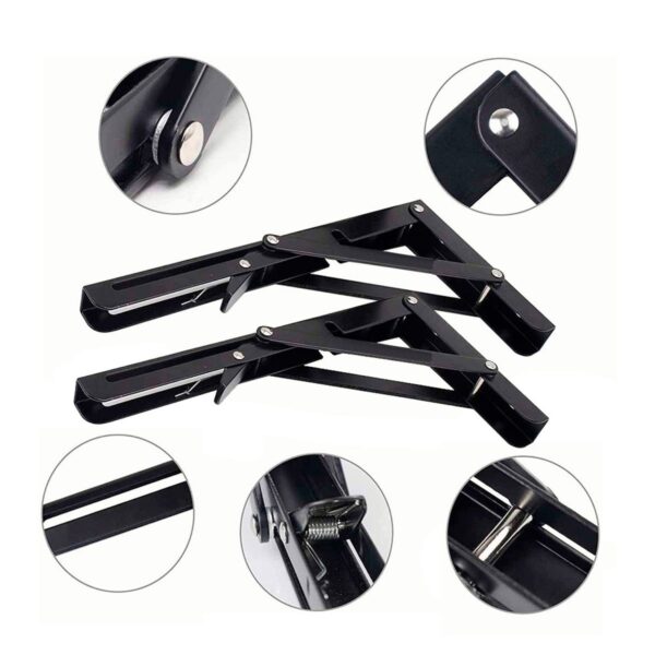 Kit de 2 Soportes Ménsula Brazo Abatible Plegable Negro Resistencia y Practicidad en tu Espacio