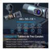 Dash Cam Camara 4K 3 Canales GPS + WiFi 5GHz Evidencia Total y Seguridad en Carretera