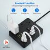 Multicontacto Transton 9 Tomas + 3 USB  Energía Segura y Conexión Práctica
