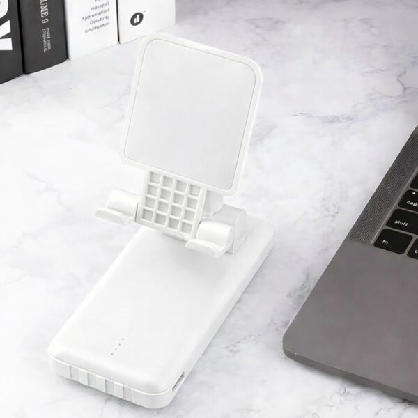 Power Bank 2 en 1 con Base Soporte + 4 Cables Integrados 10000 mAh Energía Portátil y Organización Total