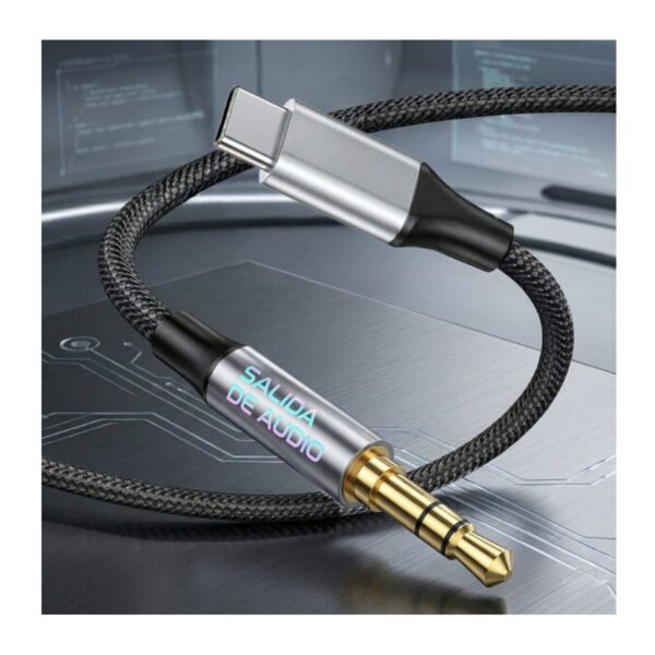 Cable Audio USB-C a Jack 3.5mm 1.5m Conexión Clara y Compatibilidad Universal