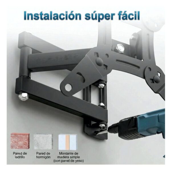 Soporte TV Pared 13 a 43 Pulgadas Giratorio Extensible Instalación Segura y Ángulo Ideal