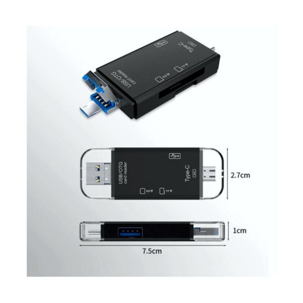 4 Lector de Tarjetas 6 en 1 USB 3.0 + OTG Transferencia Rápida y Compatibilidad Universal