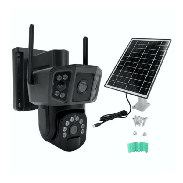 Cámara de Seguridad Solar 4G 3MP HD Doble Lente Vigilancia Exterior Autónoma y Conectada en Todo Momento