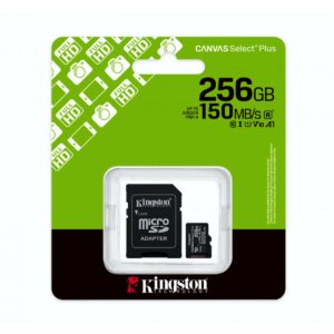 Kingston MicroSD 256GB UHS-I Clase 10 Almacenamiento Rápido y Confiable en Todo Momento