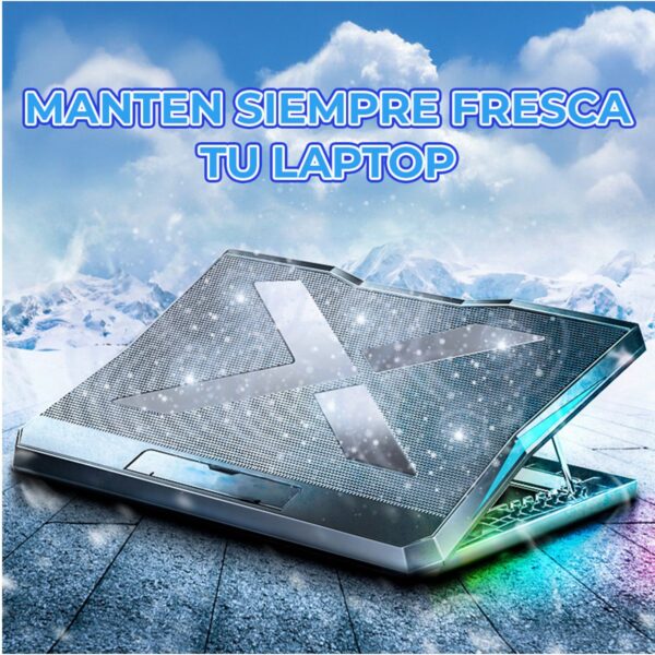 Base Enfriadora 6 Ventiladores USB para Laptop de 12 a17 Pulgadas Rendimiento sin Calor