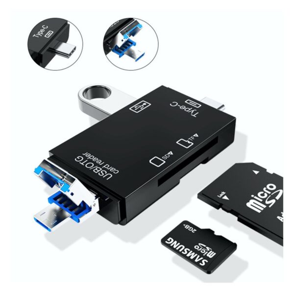 5 Lector de Tarjetas 6 en 1 USB 3.0 + OTG Transferencia Rápida y Compatibilidad Universal
