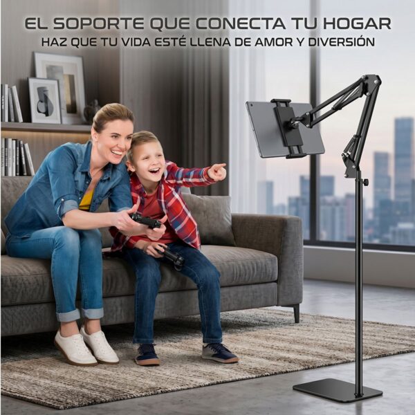 Soporte de Suelo Ajustable 360° para Tablet y Celular 135 cm Comodidad Total en Uso Diario
