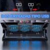Base Enfriadora 6 Ventiladores USB para Laptop de 12 a17 Pulgadas Rendimiento sin Calor