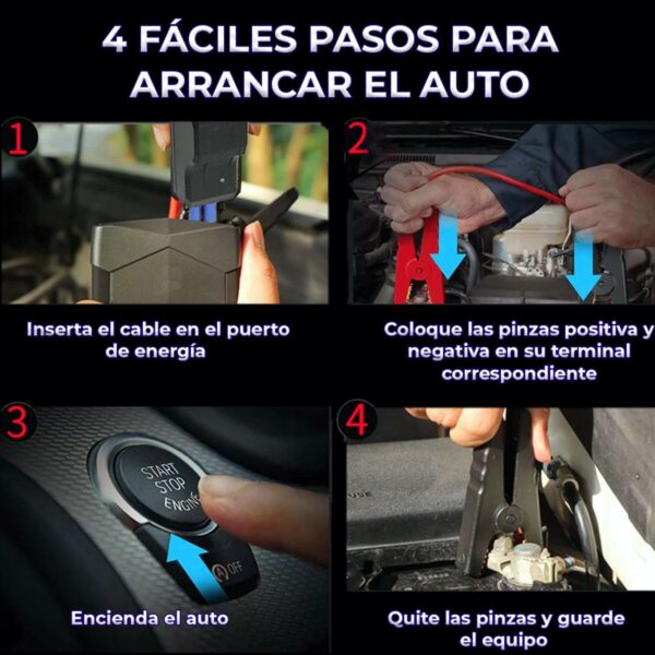 Cargador Portátil para Auto Capacidad de Arranque 1500A Respaldo de 6000 mAh Gran Energía en Emergencias