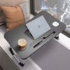 Mesa Plegable Laptop de hasta 17” con USB  Lámpara y Ventilador Trabaja Cómodo