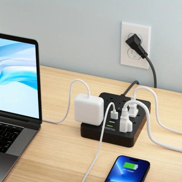 Multicontacto Transton 9 Tomas + 3 USB  Energía Segura y Conexión Práctica