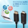 Cable DisplayPort a HDMI 4K 1.8m Conectores Dorados Conexión Estable y Ultra Definición