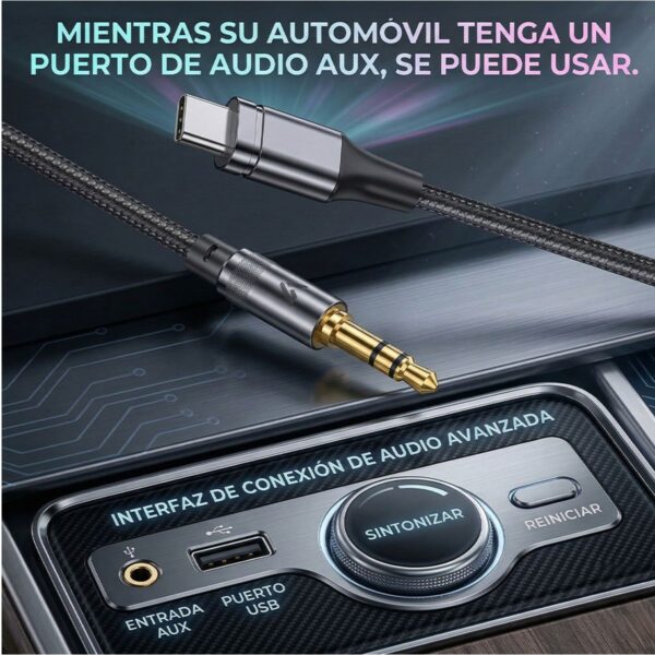 Cable Audio USB-C a Jack 3.5mm 1.5m Conexión Clara y Compatibilidad Universal