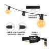 Guirnalda de Luces 7.5m 25 Focos G40 Impermeable Ambiente Cálido y Decoración Perfecta
