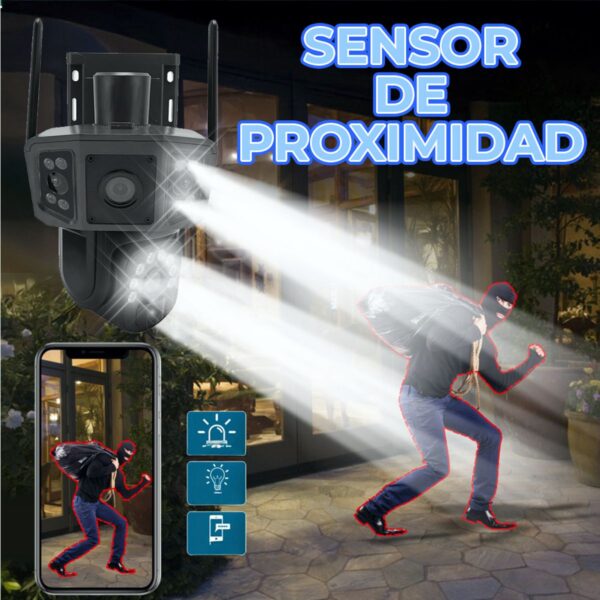 Cámara de Seguridad Solar 4G 3MP HD Doble Lente Vigilancia Exterior Autónoma y Conectada en Todo Momento