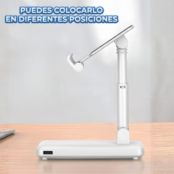 Power Bank 2 en 1 con Base Soporte + 4 Cables Integrados 10000 mAh Energía Portátil y Organización Total