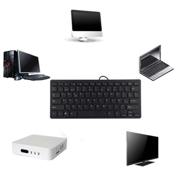 Mini Teclado USB 78 Teclas Español Compacto y Confiable para Tu Escritorio