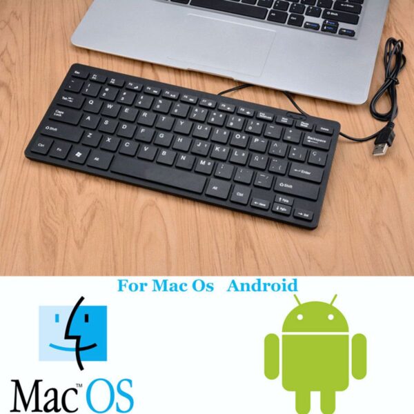 Mini Teclado USB 78 Teclas Español Compacto y Confiable para Tu Escritorio