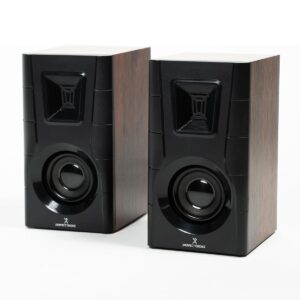 Perfect Choice Bocinas para Computadora Acabado de Madera  Sonido 2.0 Claro y Elegante