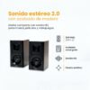 Perfect Choice Bocinas para Computadora Acabado de Madera  Sonido 2.0 Claro y Elegante