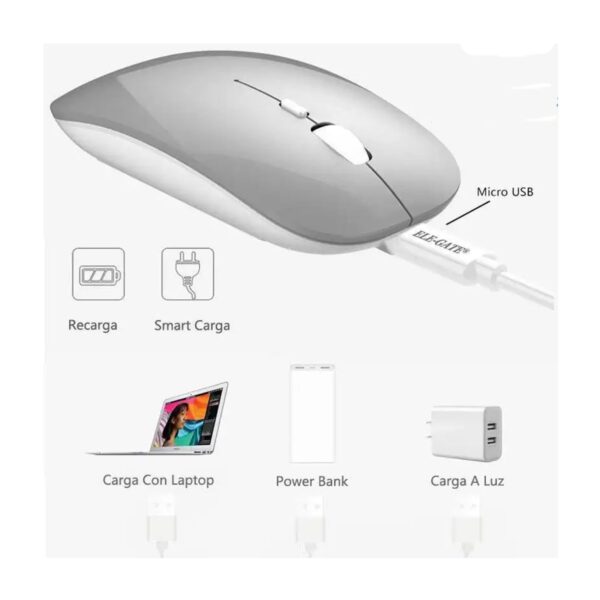 Mouse Inalámbrico Recargable Silencioso  Precisión y Comodidad para Trabajo y Juego