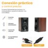 Perfect Choice Bocinas para Computadora Acabado de Madera  Sonido 2.0 Claro y Elegante