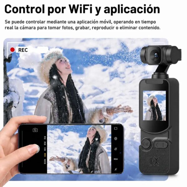 Cámara de Acción 4K WiFi  Lente con Giro Ajustable para Aventuras Extremas