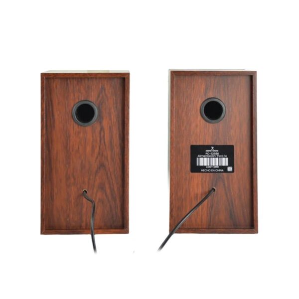 Perfect Choice Bocinas para Computadora Acabado de Madera  Sonido 2.0 Claro y Elegante