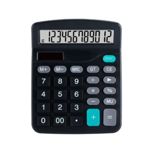 Calculadora de Escritorio de 12 Dígitos con Doble Alimentación Solar y Batería para Oficina y Negocio