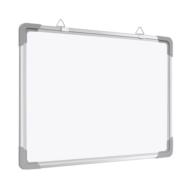 Pizarron Magnetico Blanco Doble Cara de 40x60 cm con Argollas de Montaje para Pared