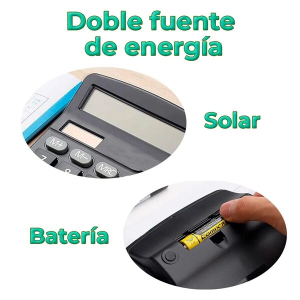Calculadora de Escritorio de 12 Dígitos con Doble Alimentación Solar y Batería para Oficina y Negocio