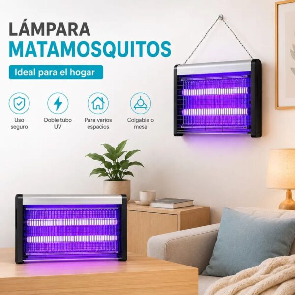 Lámpara Mata Mosquitos Eléctrica de Doble Tubo UV de Alta Eficiencia para Interiores