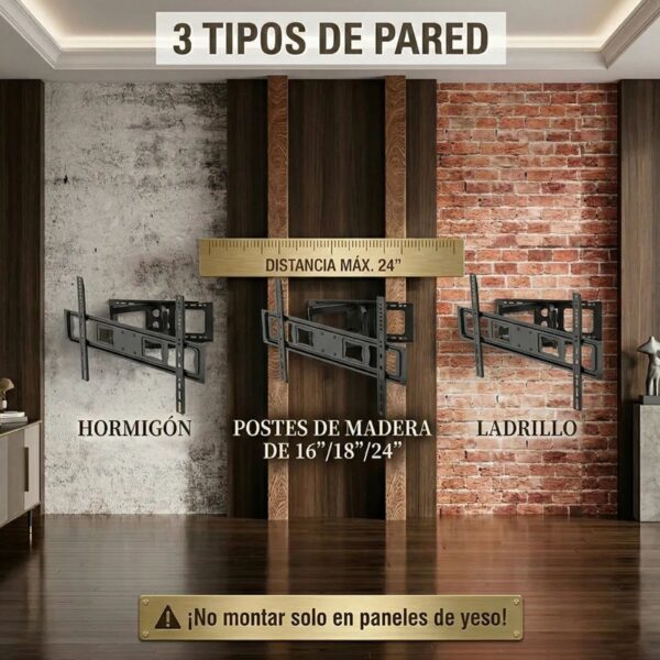 5 Soporte de Pared Articulado y Giratorio para Pantallas y Televisores de 32 a 80 Pulgadas