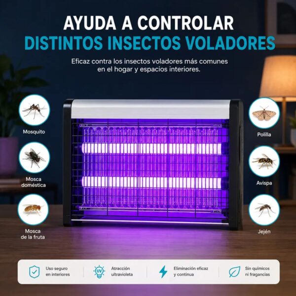 Lámpara Mata Mosquitos Eléctrica de Doble Tubo UV de Alta Eficiencia para Interiores