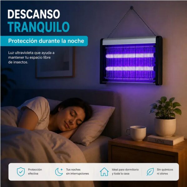 Lámpara Mata Mosquitos Eléctrica de Doble Tubo UV de Alta Eficiencia para Interiores