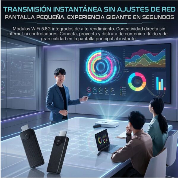 Transmisor y Receptor HDMI Inalámbrico 50mt Plug and Play con Soporte de Resolución 4K y 1080p