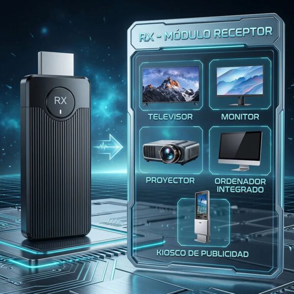 Transmisor y Receptor HDMI Inalámbrico 50mt Plug and Play con Soporte de Resolución 4K y 1080p